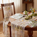 Ivory White Floral Table Runner 10ft Embroidery Tulle Wildflower - Image 6