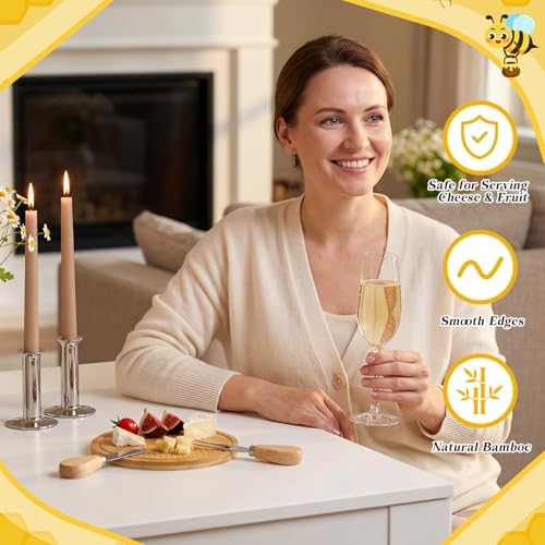 Nuenen 4 Sets Baby Shower Game Prizes Bee Mini Charcuterie Board, Round - Image 3