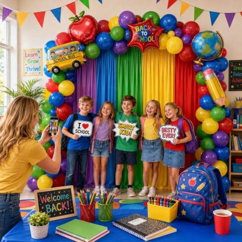 10x7FT Rainbow Backdrop Curtains, Wrinkle-Free Colorful Pastel Fabric Photography Background with Rod Pockets, Vibrant Party Decor for Birthday, Wedding, Baby Shower, Fiesta & Graduation - Image 3