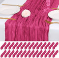 28 Pack Hot Pink Cheesecloth Table Runner 17x108 Inch Semi Sheer Boho Gauze Cheese Cloth Fabric Table Runners, for Wedding Party Baby Shower Birthday Home Decor Garden Farmhouse by Unknown