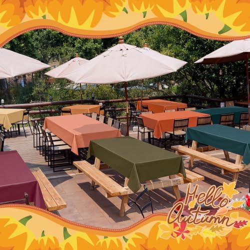 Jinei 24 Pcs Fall Plastic Tablecloth Thanksgiving Table Cover Disposable - Image 4