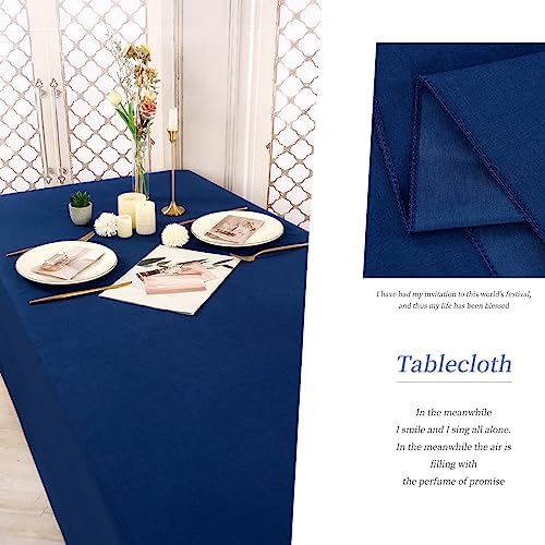 6 Pack Tablecloth 60 x 102 inch Polyester Table Cloth for 6 Foot Rectangle Tables,Stain and Wrinkle Resistant Washable Fabric Table Covers Polyester Navy Blue Table Clothes for Wedding,Party,Banquet - Image 6