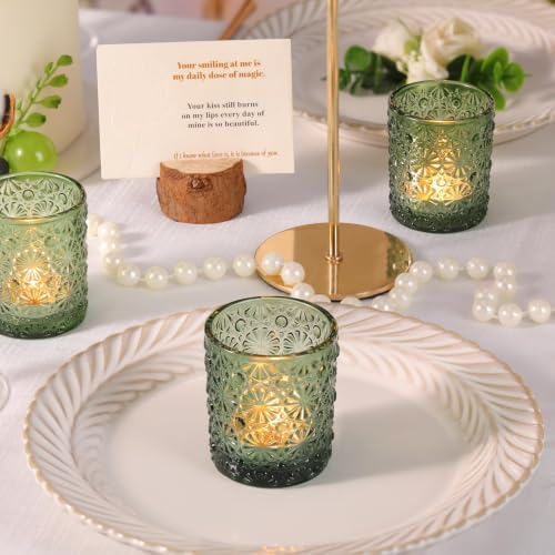 Lanttu 36 Pcs Green Votive Candle Holder 2.2ʺ*2.6ʺ Tealight Candle Holders - Image 3