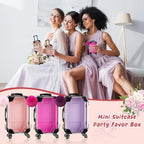 Gejoy 20 Pcs Mini Suitcase Party Favor Box with Plush Ball Keychains 7.48 x 3.15 x 1.97 Inches Empty Luggage Storage Box Clear Candy Packaging Containers for Baby Shower Travel Wedding (Multicolor) - Image 5