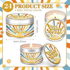 MTLEE Baby Shower Party Favors Candles Lavender Scented Baby Shower Favors for Guests Rustic Tealights Candles Gender Reveal Return Gifts(Yellow,Here Comes the Son,1.2 oz,24 Pcs) - Image 2