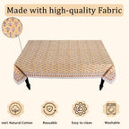 Ridhi Amber Marigold Block Print Rectangle Tablecloth, 52x70 Inch - Image 7
