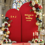 Black and Red Arch Backdrop Cover 7.2FT 6FT Wedding Arch Covers Stretchy Backdrop Set of 2 Spandex Fitted Double-Color Fabric Backdrops for Party Baby Shower Birthday Decoration - Image 4