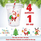 Sliner 50 Sets Christmas Disposable Plastic Cups 16oz - Image 3