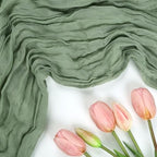 12 Pack Sage Green Cheesecloth Table Runner 10Ft 23 x 120 Inch - Image 4
