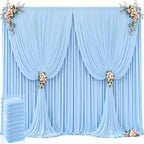 50ft x 12ft Baby Blue Backdrop Curtains Wrinkle Free Backdrop Curtain for Wedding Parties Blue Fabric Backdrops Drapes Back Drop Cloth Bridal Shower Stage Curtains Wedding Decorations for Reception by Tao-GePartyDecorations