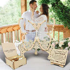 Wedding Guest Book Alternative - Butterfly Drop Box with Heart Pieces - Rustic Wood & Acrylic Sign-in Book for Wedding Reception-Unique Wedding Keepsake Frame - Image 2