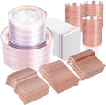 GATHER 700PCS Clear Rose Gold Plastic Plates 100 Guest for Wedding Party by Gather