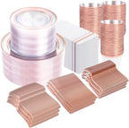 GATHER 700PCS Clear Rose Gold Plastic Plates 100 Guest for Wedding Party by Gather
