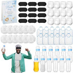 Aneco 12 Set Bottle Chug Baby Shower Games, Plastic Juegos Para Baby Shower Bottle, Gender Reveal Race Gifts Decoration with Bottles Bibs Sign Diapers Caps Blindfolds for Adult Party Supplies, Blue by Aneco