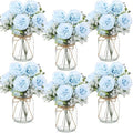 Zeyune 6 Sets Mason Jar Flowers Centerpiece Table Decorations,Blue by Zeyune