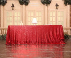 SquarePie Sequin Tablecloth 90x132 Inch Red for Christmas Wedding Party - Image 6