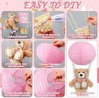 Sosation 6 Sets Hot Air Balloon with Bear Stick Glue Gun, Pink - Image 6