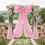 39x70 Inch Extra Large Pink Bow Decorations, Giant Tulle Bow for Wedding Backdrop, Big Coquette Room Wall Decor, Bridal Shower Baby Birthday Party Arch Supplies (Pink) - Image 6