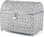 MDLUU Large Wedding Card Box, Treasure Chest Wedding Money Holder with Heart Shaped Lock, Crystal Bead Card Receiving Box for Wedding, Reception, Birthday Party by MDLUU