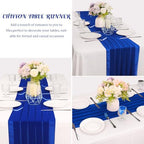 6 Pack 10Ft Royal Blue Chiffon Table Runner 29x120 Inches Sheer Fabric Table Runner Romantic Wedding Runner for Thanksgiving Christmas Bridal Shower Decorations（Royal Blue） - Image 3