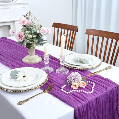 6 Pack Purple Cheesecloth Table Runner 10Ft 23 x 120 Inch - Image 4