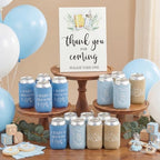 SiliFine 37 Pcs a Baby Is Brewing Blue Can Coolers Baby Shower Party Favors - Image 5