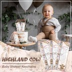 289 Pieces Highland Cow Baby Shower Favors for Guest Party Ballpoint Pens and Keychains Gifts for Boys Bulk Retractable Baby Shower Pens Gender Reveal Thank You Cards Souvenirs Prizes - Image 5
