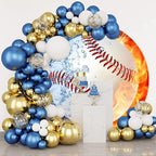 Baseball Round Backdrop Cover Baseball Circle Arch Backdrop Cover Sports Theme Birthday Team Celebration Party Decorations Photography Background for Boys Favor Photo Booth Props 5ft - Image 4