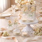 MTLEE 16 Sets Wedding Candle Favors with Lids Dried Flowers,Green - Image 4