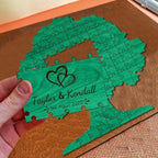 Personalized Tree of Life Wedding Guest Book Alternative Custom Wedding Guest Book Love Tree Puzzle Rustic Wedding Decorations for Party Engagement Reception Anniversary - Image 6