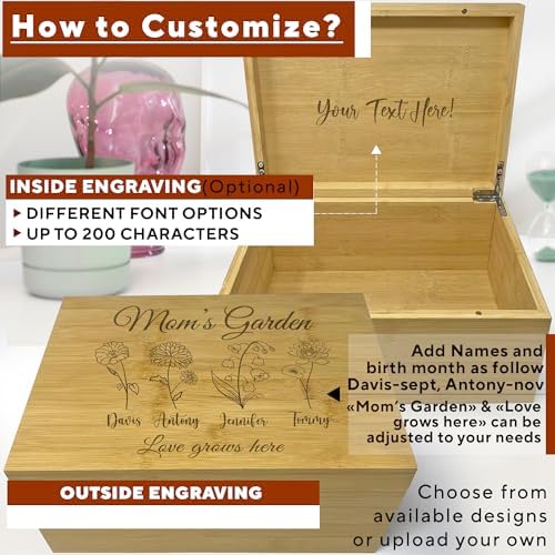 Mothers Day Gift from Kids Keepsake Box, Moms Garden Custom Gift - Image 4