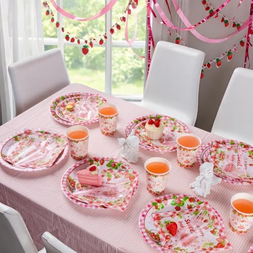 350PCS Strawberry Baby Shower Decorations for 50 Guests - Image 4