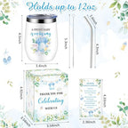 Hoolerry 6 Set Baby Shower Cups, 12oz Stainless Steel Tumbler, Greens - Image 2