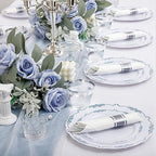 DaYammi 350PCS White and Blue Plastic Dinnerware Set for 50 Guests - Image 2