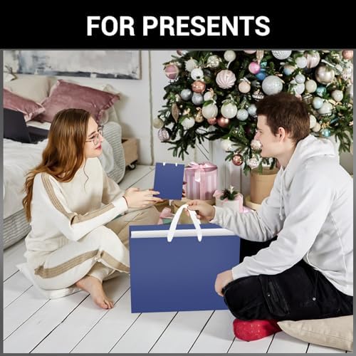 EUSOAR Blue Paper Bags, 25 Pack 16x6x12 inches Heavy Duty Paper Shopping Bags with Handles, Party Favor Paper Bags, Merchandise Retail Wrapping Bags for Business, Craft Grocery, Boutique, Wedding - Image 6