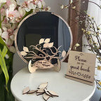 Personalized Wedding Wooden Guest Book: Creative Acrylic Custom Name Alternative Inserts Box DIY Custom Rustic Wedding Heart Drop Guest Book for Graduation Anniversary Wedding Decor (Tree) by Drawelry