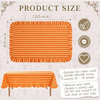 Tudomro Striped Tablecloth, Rectangle, Tangerine,Ochre, 60'' X 120'' - Image 2