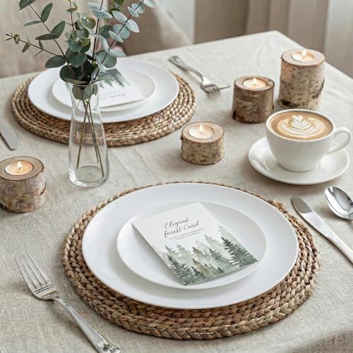 KIRE 60PCS White Disposable Plates - Heavy Duty White Plastic Plates for Party/Wedding - Include 30Pieces 10.25inch Dinner Plates and 30Pieces 7.5inch Dessert/Salad Plates - Image 3