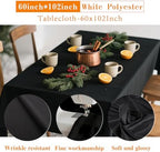 DRESSMAKER 10 Pack Black Table Cloth Rectangle 60X102 Inch Fit 6FT Table - Image 3