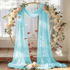 Pack of 2 Wedding Arch Drape Panel Fabric 30" x 50ft - Teal - Image 6