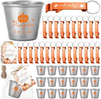 50 Sets Pumpkin Baby Shower Favors for Guests, Little Pumpkin Baby Shower Decorations with 1.5 oz Shot Glasses, Bottle Opener Keychains, Thank You Tags, Organza Bags, Fall Gender Reveal Party Supplies by Vesici