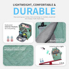 KABAQOO Diaper Bag Backpack with Detachable Changing Station, Large Capacity Baby Diaper Bags for Boys & Girls, Baby Registry Search Stuff & Shower Gifts, Newborn Essentials Must Haves, Green Grey - Image 4