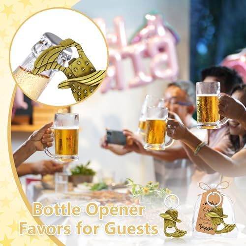 30Set Cowboy Boot Bottle Opener Keychains Baby Shower Return Favors for Guests, Western Bottle Opener Souvenirs for Wedding Birthday Quinceanera Party Favors (Bronze) - Image 6