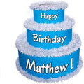 Anderson’s Lifesize Personalized Blue and White Surprise Birthday Pop‑Out Faux Cake, Jumbo Celebration Prop for Milestones, Thmed Parities, Photos, Reveals, and Party Fun by Andersons