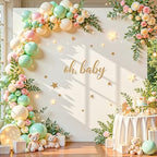 Square Backdrop Arch Cover Ivory 6.6FT x 6.6FT Square Arch Backdrop Covers Stretchy Spandex Fitted Square Backdrop Cover for Birthday Party Wedding Ceremony Banquet Decoration - Image 2