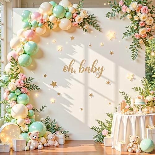 Square Backdrop Arch Cover Ivory 6.6FT x 6.6FT Square Arch Backdrop Covers Stretchy Spandex Fitted Square Backdrop Cover for Birthday Party Wedding Ceremony Banquet Decoration - Image 2