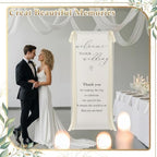 Wedding Welcome Linen Sign Stand with Satin Ribbon(Beige) - Image 5
