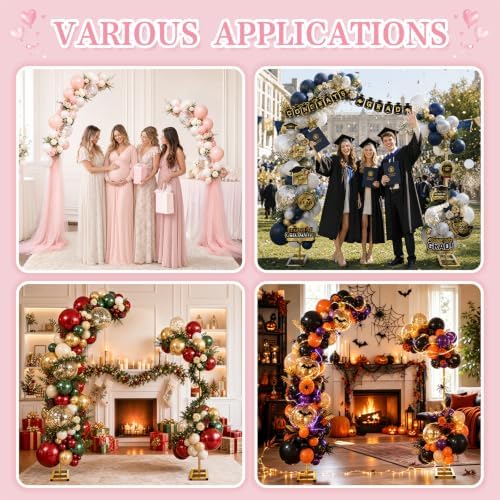 RELBRO Half Arch Balloon Backdrop Stand with Base, 7.2 x 5.9 Feet, Gold - Image 6