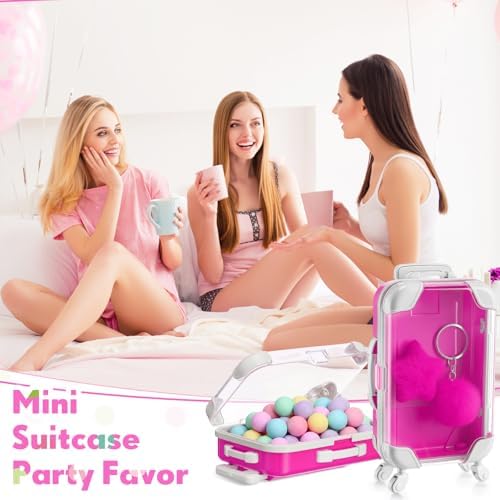 LemonRoad 36 Pcs Clear Mini Suitcase Party Favor Box, Rose Pink - Image 6