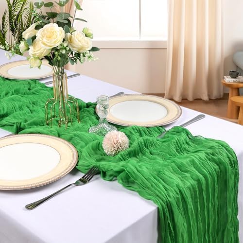 12 Pack 10Ft Green Cheesecloth Table Runner 23 x 120 Inch - Image 2